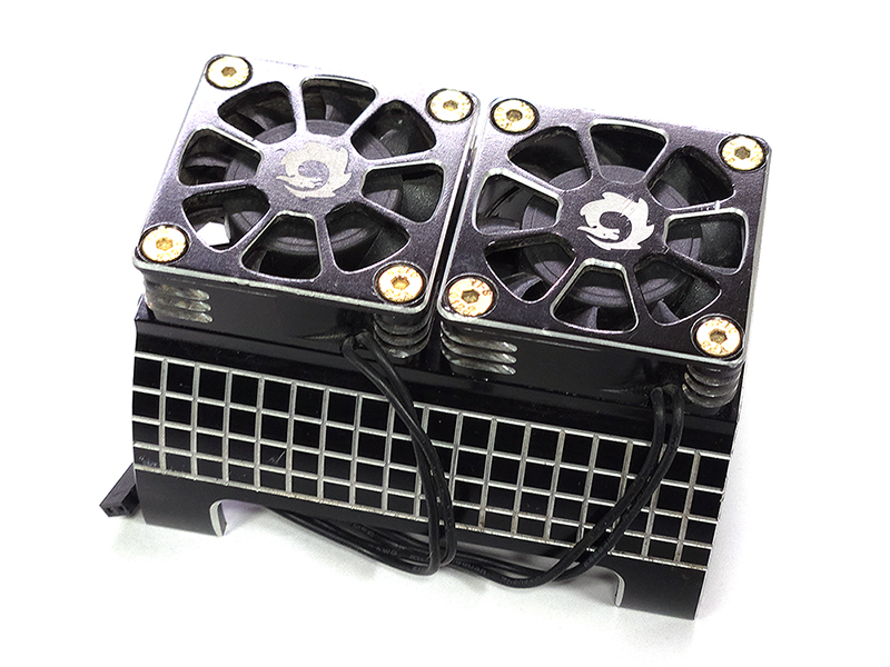 25.AF15 Alloy Heatsink w/ Cooling Fans for 1/5 Scale 55-58mm O.D. Size Motor (used) - Image 1