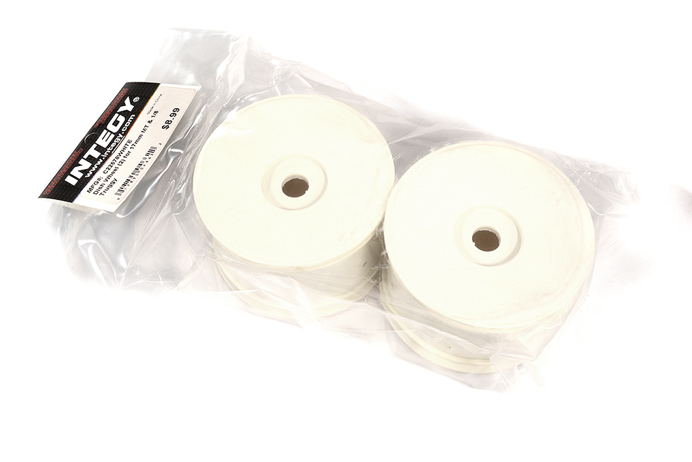 C22678WHITE 3.2 Dish Wheel 0-Offset (2) for 17mm Monster Truck & 1/8 Truggy W=56mm - Image 1