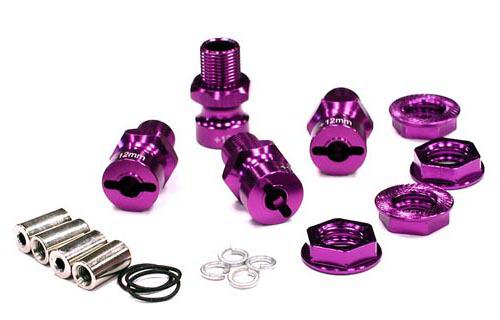 C23102PURPLE 17mm Hex Wheel (4) Hub +12mm Offset for Traxxas 1/10 T-Maxx, Summit & Revo - Image 1