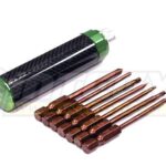 QuickPit 7pcs Set w/ Carbon Fiber Handle, Metric Hex Wrench + Screw Driver Tips