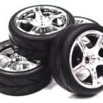 5 Spoke Complete Wheel & Tire Set (4) for 1/10 Touring Car W=26mm Offset 2.5mm