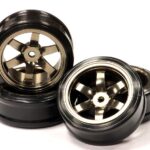 V2 Billet Machined Alloy 6 Spoke Wheel + Drift Tire (4) Set - Offset 0.5mm