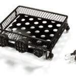 Realistic 1/10 Scale Metal Luggage Tray 101x82mm with 4 LED Spot Light Set