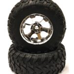 All Terrain AX Tires+6 Spoke Wheels(2)12mm Hex for 1/10 Short Course(O.D.=108mm)