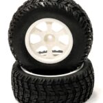 All Terrain BX Tires+6 Spoke Wheels(2)12mm Hex for 1/10 Short Course(O.D.=108mm)
