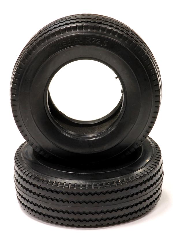 C24021 Type I All Terrain Wide Front Rubber Tire (2) HD for Tamiya 1/14 Tractor Truck - Image 1
