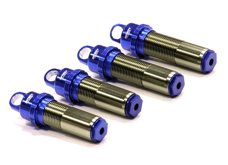 C24147BLUE Billet Machined Threaded Shock Body (4) for Axial 1/10 EXO Off-Road - Image 1