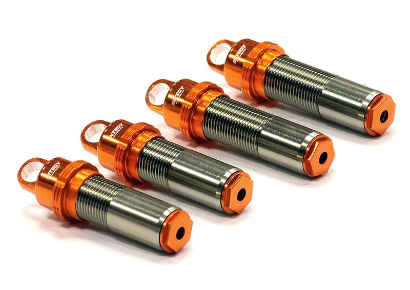C24147ORANGE Billet Machined Threaded Shock Body (4) for Axial 1/10 EXO Off-Road - Image 1