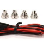 Billet Machined Alloy LED Holder Set 3mm Size + (4) Red LED Light