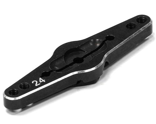 C24489BLACK Billet Machined Double Sided Servo Horn 24T for Hitec Servo (r=20, 24mm Holes) - Image 1