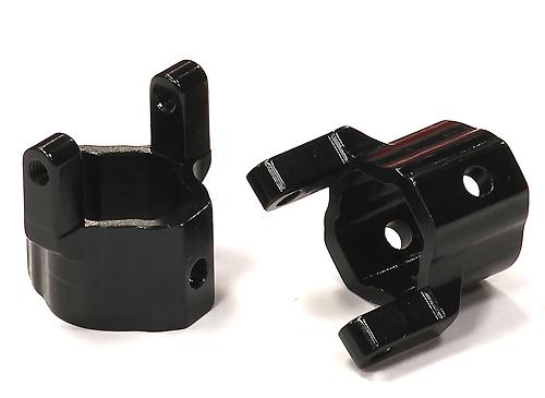 C24568BLACK Billet Machined Alloy Caster Blocks for Axial SCX-10 Honcho & Dingo AX80012 - Image 1