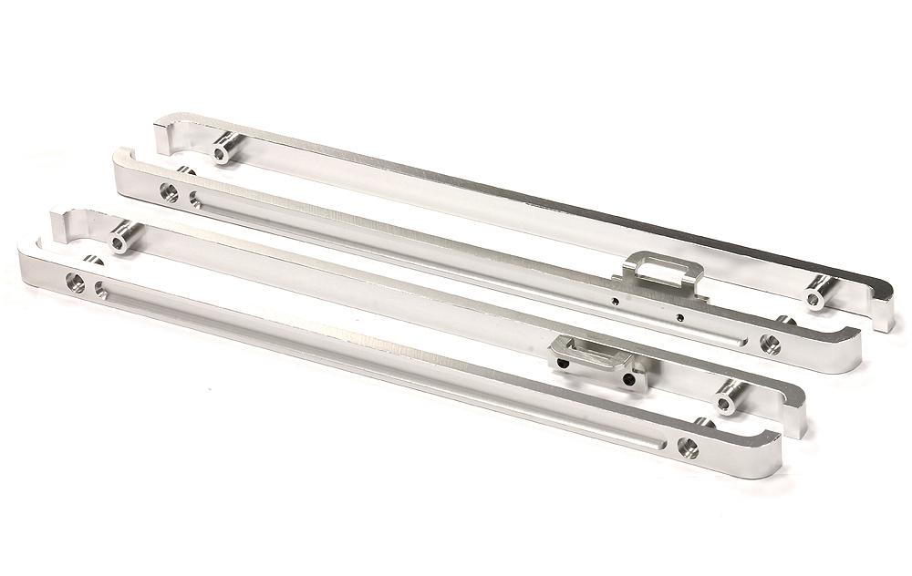 C24636SILVER Billet Machined Side Guard Set for Tamiya 1/14 Scale 1850L Tractor Truck - Image 1