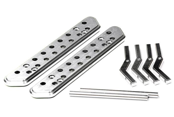 C24693SILVER Machined Side Step Running Board (2) for Axial SCX-10, Dingo & Honcho AX80041 - Image 1