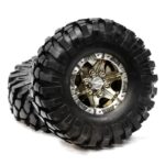 Billet Machined 6 Spoke XQ 1.9 Wheel & Tire (2) for Scale Crawler (O.D.=110mm)