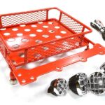 V3 Realistic 1/10 Scale Metal Luggage Tray 101x82mm with 4 LED Spot Light Set