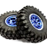 Billet Machined Type XS 1.9 Size Wheel & Tire (2) for Scale Crawler (O.D.=110mm)