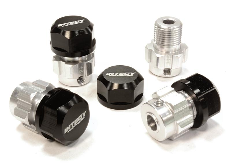 C25089SILVER Billet Machined 17mm Wheel Hex (4) +6mm Offset for T-Maxx, 1/10 Revo & Summit - Image 1