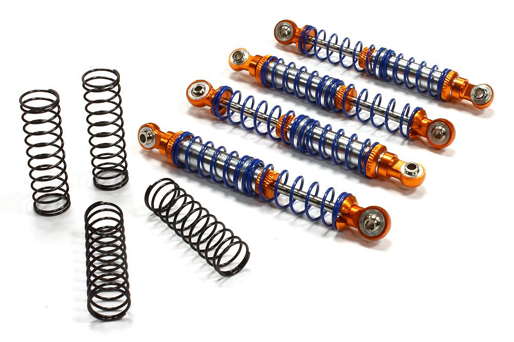 C25207ORANGE Billet Shock Set (4) for SCX-10 Dingo, Honcho & Jeep (L=92mm) - Image 1