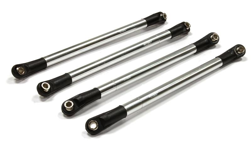 C25254SILVER 126mm+ Type Suspension Links w/ Angled Rod Ends for Wraith 2.2 & Other Crawlers - Image 1