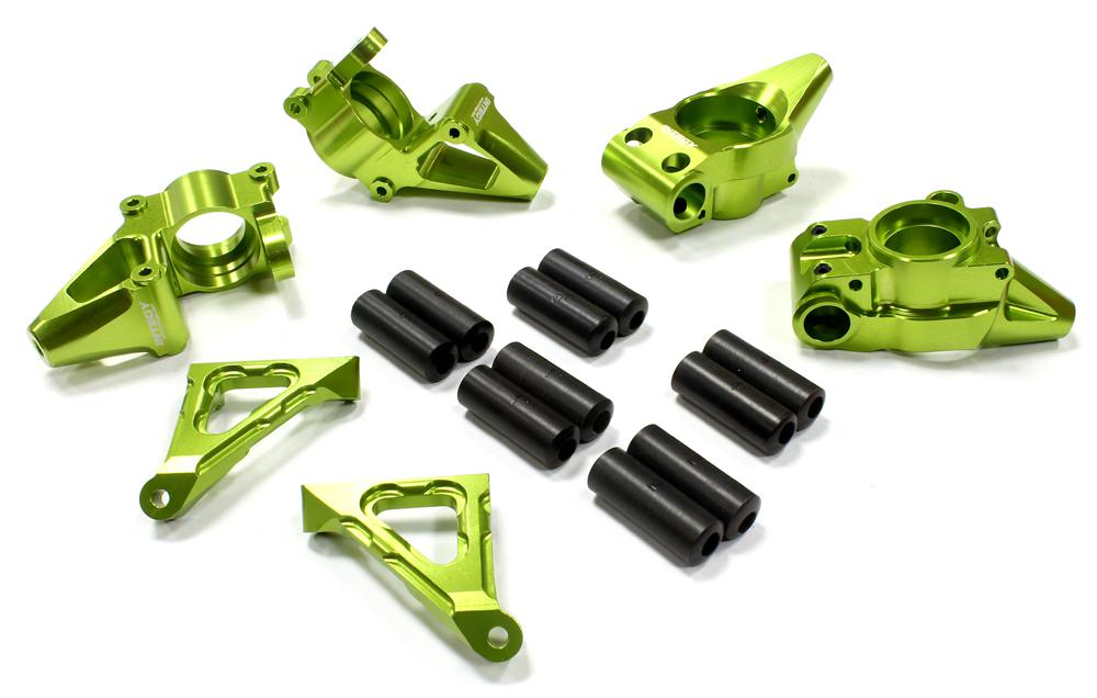 C25274GREEN Billet Alloy Modified Rear Hub + Steering Block Set for HPI Baja 5B2.0, 5T & 5SC - Image 1
