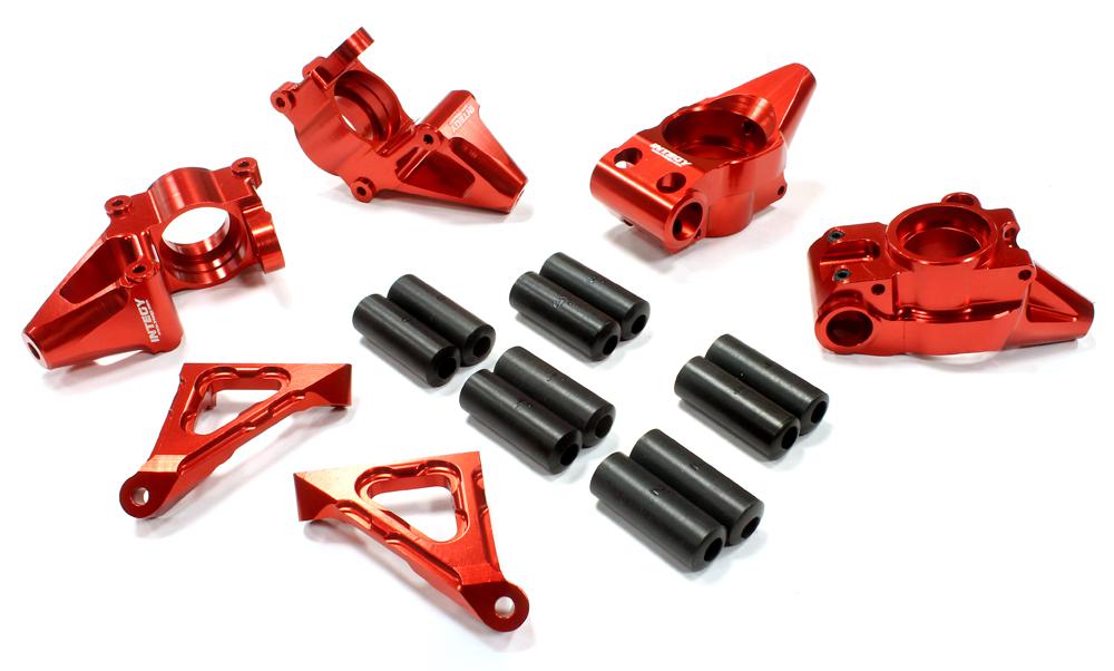 C25274RED Billet Alloy Modified Rear Hub + Steering Block Set for HPI Baja 5B2.0, 5T & 5SC - Image 1