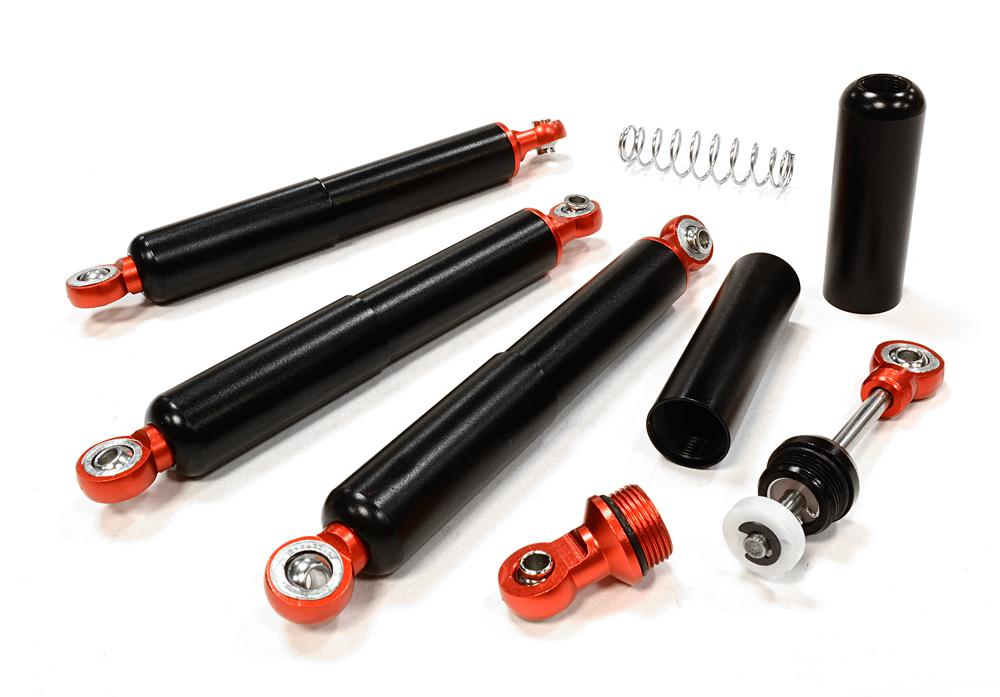 C25442RED Realistic 92mm Alloy Off-Road Shock Set (4) for 1/10 Scale Rock Crawlers - Image 1