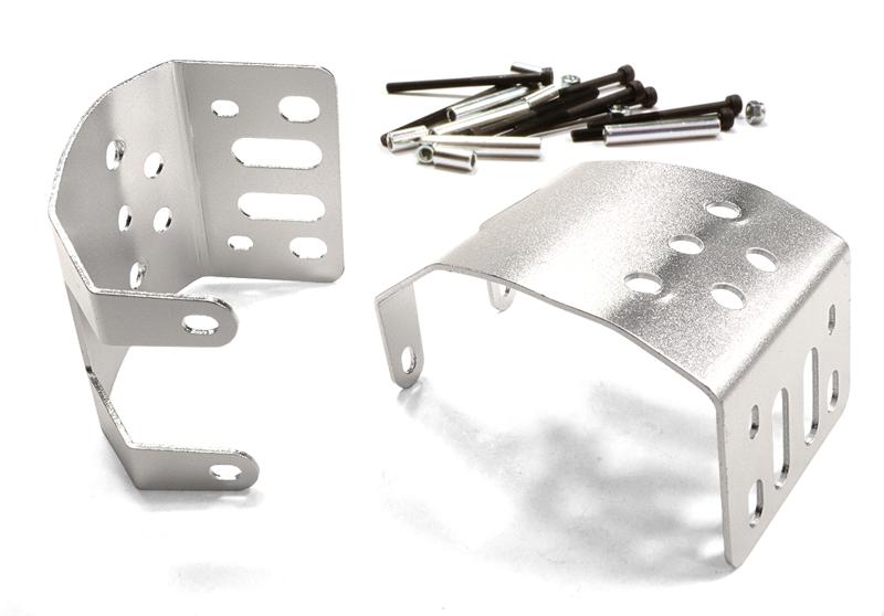 C25446SILVER Alloy Skid Plate Assembly (2) for Axial SCX-10 Type Axle - Image 1