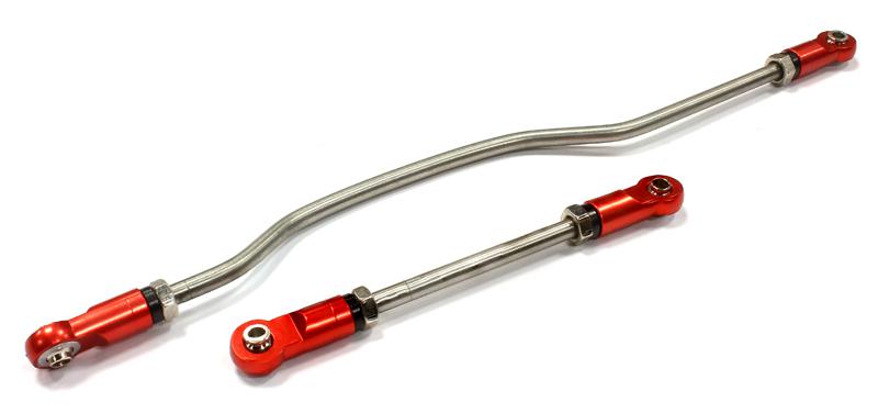 C25457RED Billet Machined Alloy Steering Linkage Assembly for Axial Wraith 2.2 Crawler - Image 1