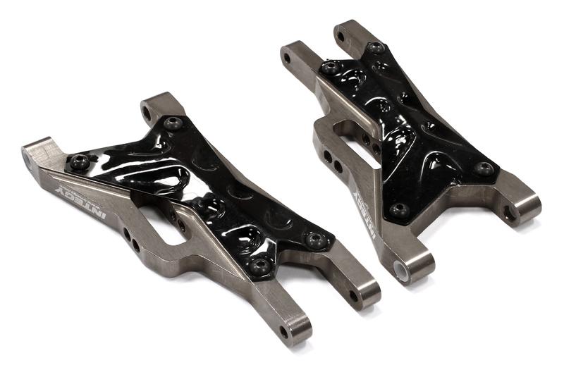 C25485GREY Billet Machined Front Suspension Arm for Traxxas 1/10 Nitro Slash 2WD - Image 1