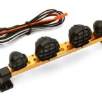 Realistic Roof Top Spot LED (4) Light Set 124mm Wide for 1/10 Off-Road Vehicles