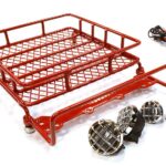 V2 Realistic 1/10 Scale Metal Luggage Tray 144x116mm with 4 LED Spot Light Set