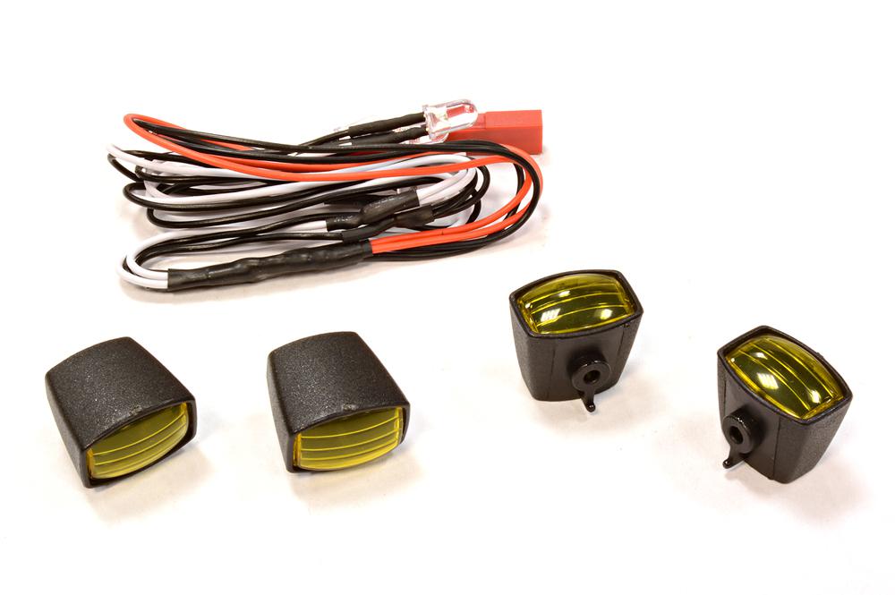 C25692YELLOW Realistic Spot Light (4) Set w/ LED for 1/10 & 1/8 Scale - Image 1