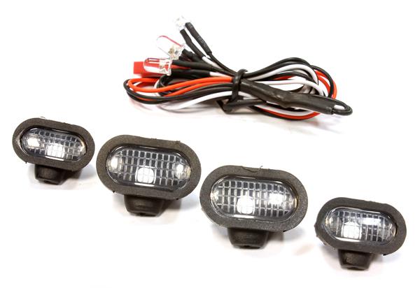 C25693WHITE Realistic Spot Light (4) Set w/ LED for 1/10 & 1/8 Scale - Image 1