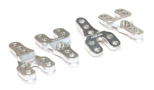 C25694SILVER Billet Machined Shock Mount Lift Kit (4) for Axial 1/10 SCX-10 Scale Crawler - Image 1