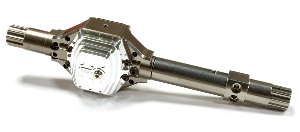 C25695GUNSILVER Billet Machined T6 Rear Axle Conversion Kit for Axial 1/10 Wraith 2.2 Rock Racer - Image 1
