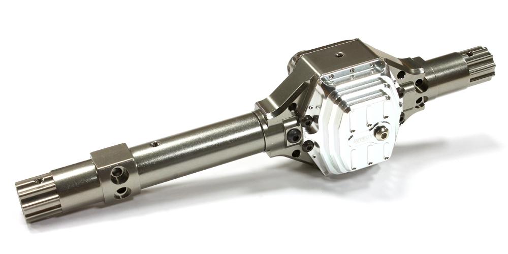 C25696GUNSILVER Billet Machined T6 Front Axle Conversion for Axial 1/10 Wraith 2.2 Rock Racer - Image 1