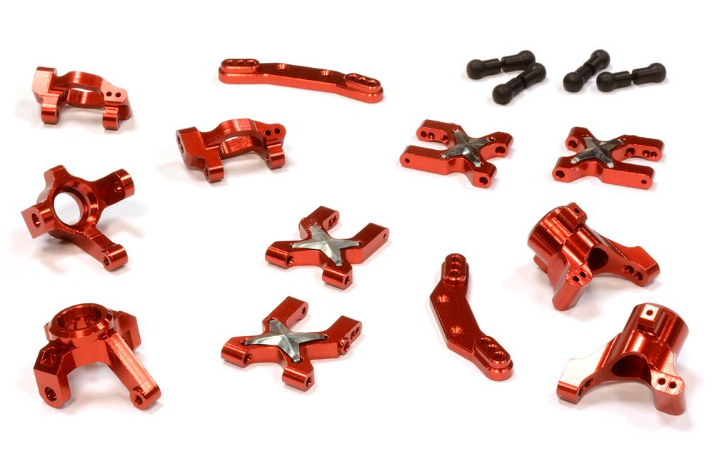 C25786RED Billet Machined Suspension Kit for Traxxas LaTrax Rally 1/18 Scale - Image 1