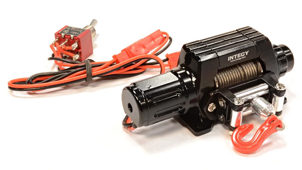C25871BLACK Billet Machined T10 Realistic High Torque Mega Winch for Scale 1/10 Rock Crawler - Image 1