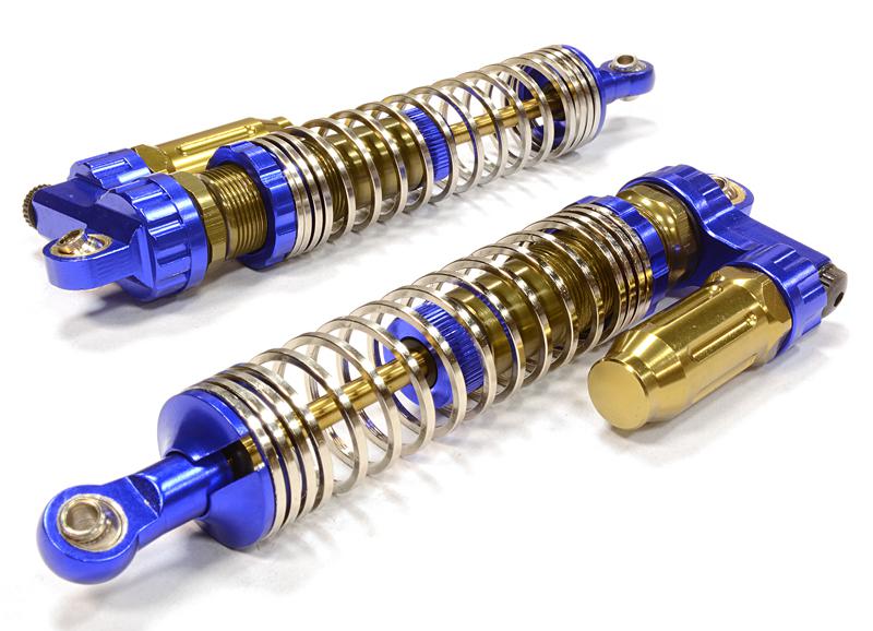 C25982BLUE V2 Piggyback Off-Road Shock for 1/10 Scale w/ Progressive Square Spring(L=100mm) - Image 1