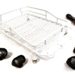 Realistic 1/10 Scale Metal Luggage Tray 147x106mm with 4 LED Spot Light Set