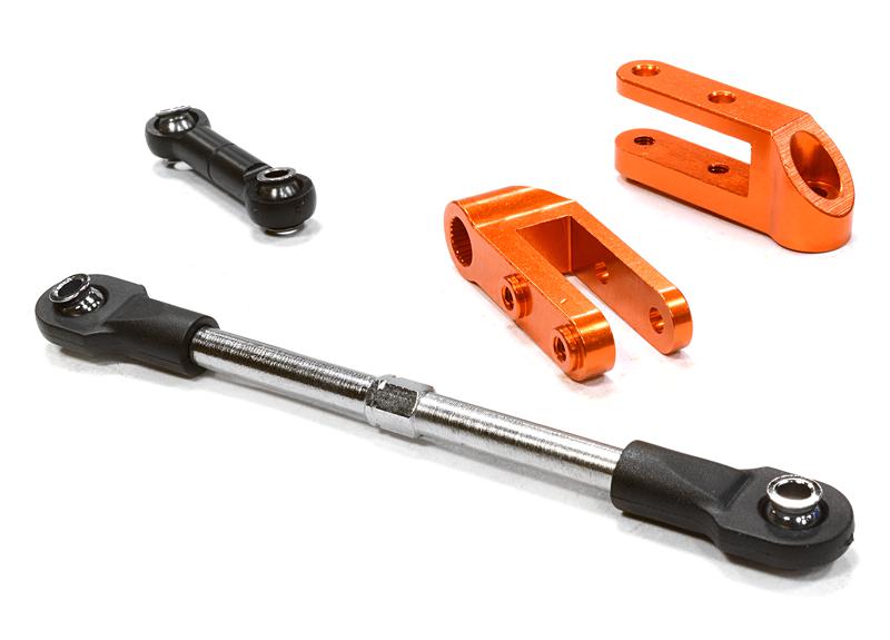 C26195ORANGE Machined Servo Horn & Linkage Set for E-Maxx Brushless & E-Maxx 3903 2537 3968 - Image 1