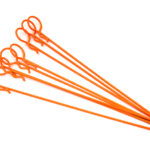Orange Color Bent-Up Body Clips (8) for 1/10 RC Cars & Trucks (LxW=122x13mm)