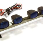 Billet Machined T7 Realistic Roof Top Blue Color Spot Light (4) w/ LED