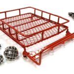 Realistic 1/10 Scale Metal Luggage Tray 165x110mm with 4 LED Spot Light Set