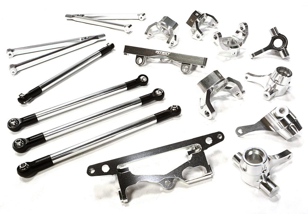 C26393SILVER Billet Machined Suspension Kit for HPI 1/10 Scale Crawler King - Image 1