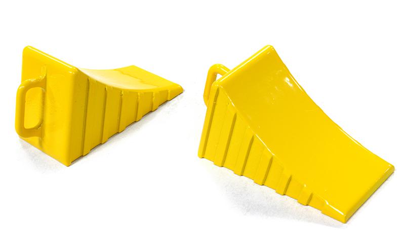 C26408YELLOW Realistic Scale Model Wheel Chock (2) 1/10 Size - Image 1