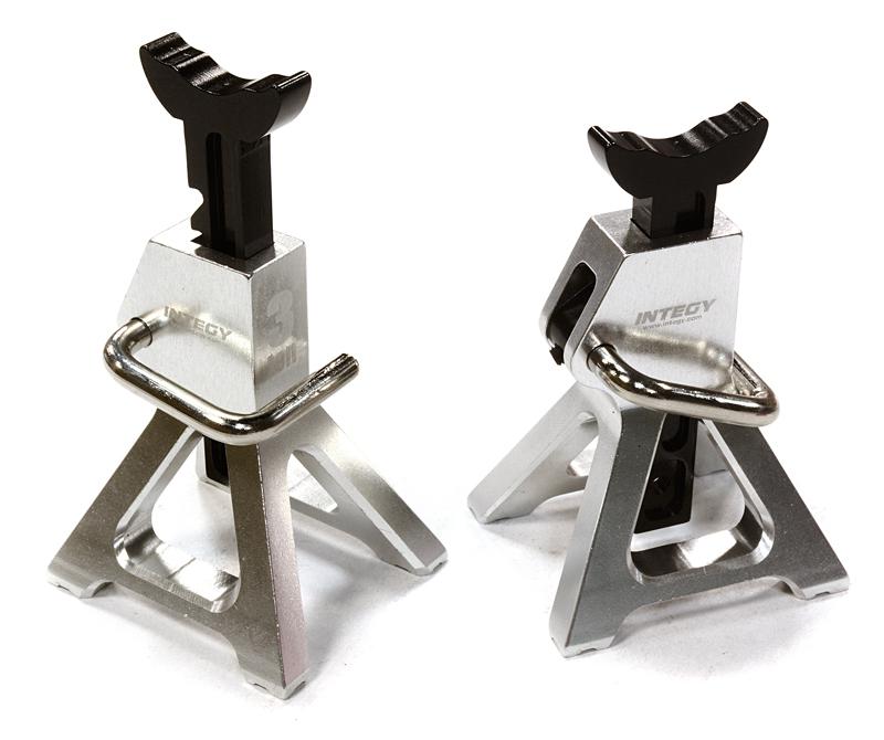 C26410SILVER Realistic Model 3 Ton Jack Stands (2) for 1/10, 1/8 Scale & Rock Crawler - Image 1