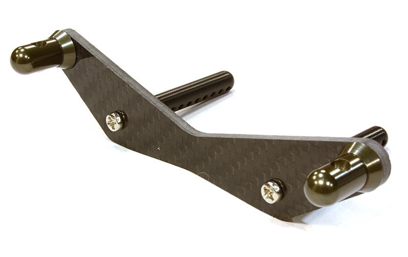 C26450GREY Machined Front Body Mount Set for HPI 1/10 Scale Crawler King - Image 1