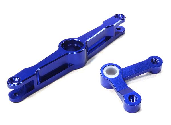 C26468BLUE Billet Machined Servo Saver Steering Lever Arm for HPI 1/10 Scale Crawler King - Image 1