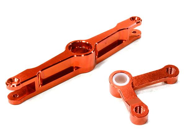 C26468RED Billet Machined Servo Saver Steering Lever Arm for HPI 1/10 Scale Crawler King - Image 1
